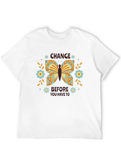 Change Butterfly Graphic Tee - Black Cotton Comfort