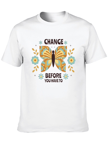 Change Butterfly Graphic Tee - Black Cotton Comfort