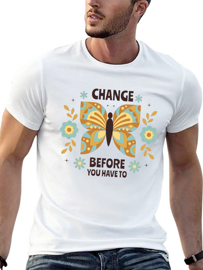 Change Butterfly Graphic Tee - Black Cotton Comfort