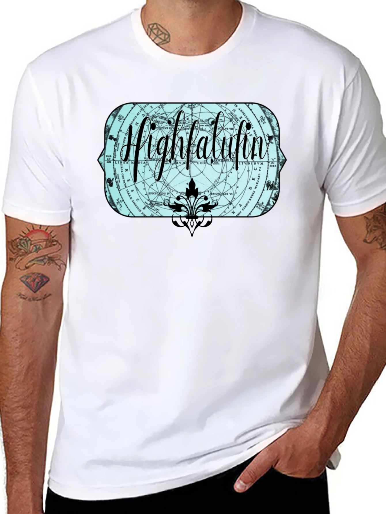Highfalutin Graphic Print Black T-Shirt