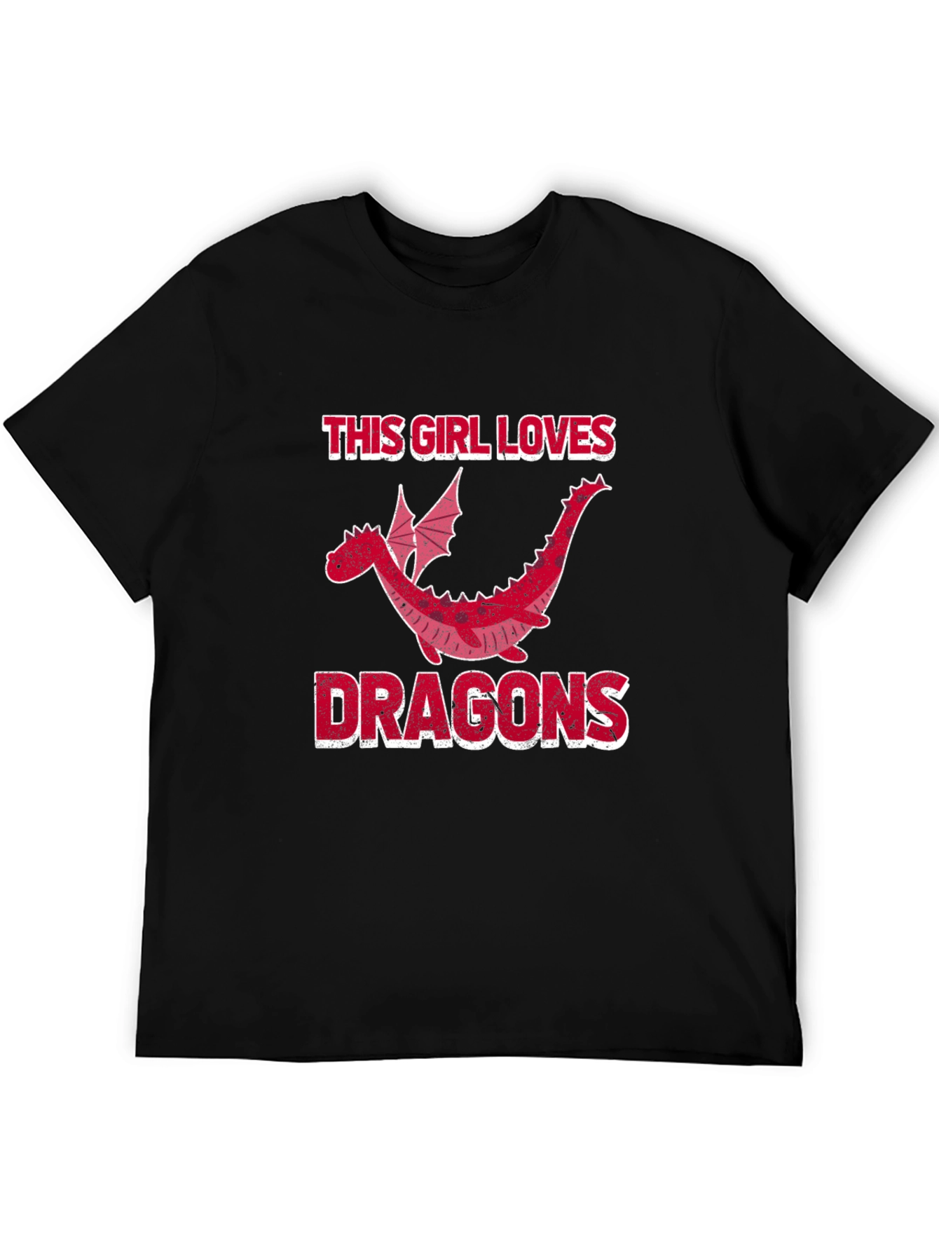 This Girl Loves Dragons T-Shirt - Black Graphic Tee