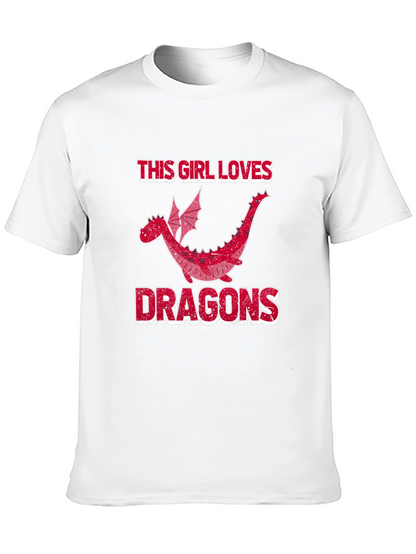 This Girl Loves Dragons T-Shirt - Black Graphic Tee