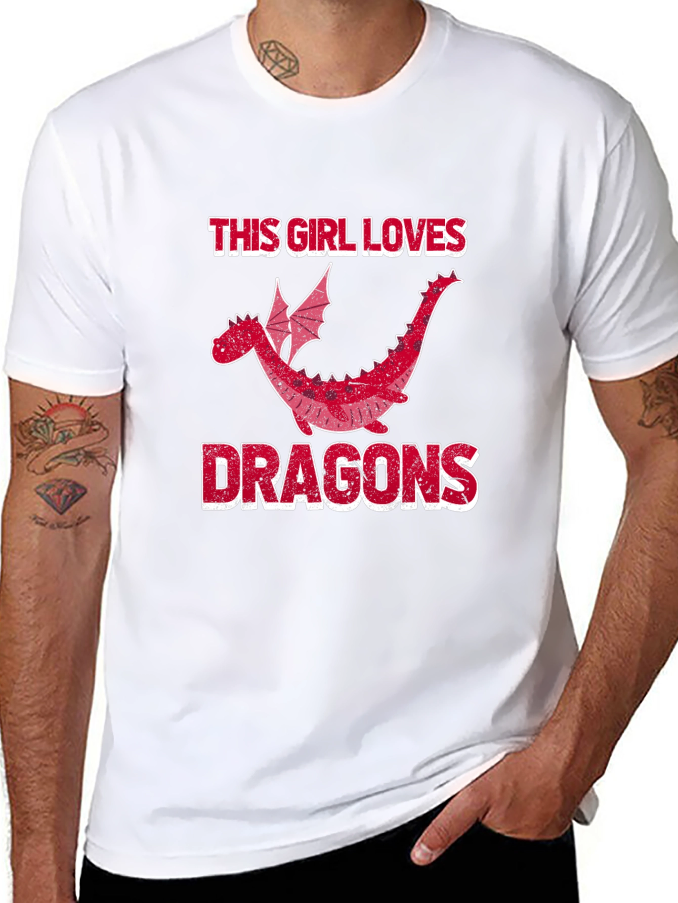 This Girl Loves Dragons T-Shirt - Black Graphic Tee