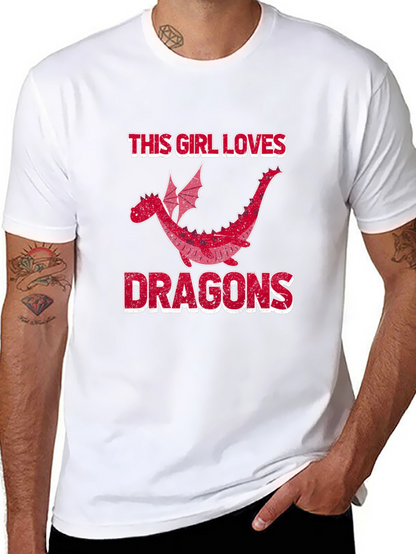 This Girl Loves Dragons T-Shirt - Black Graphic Tee