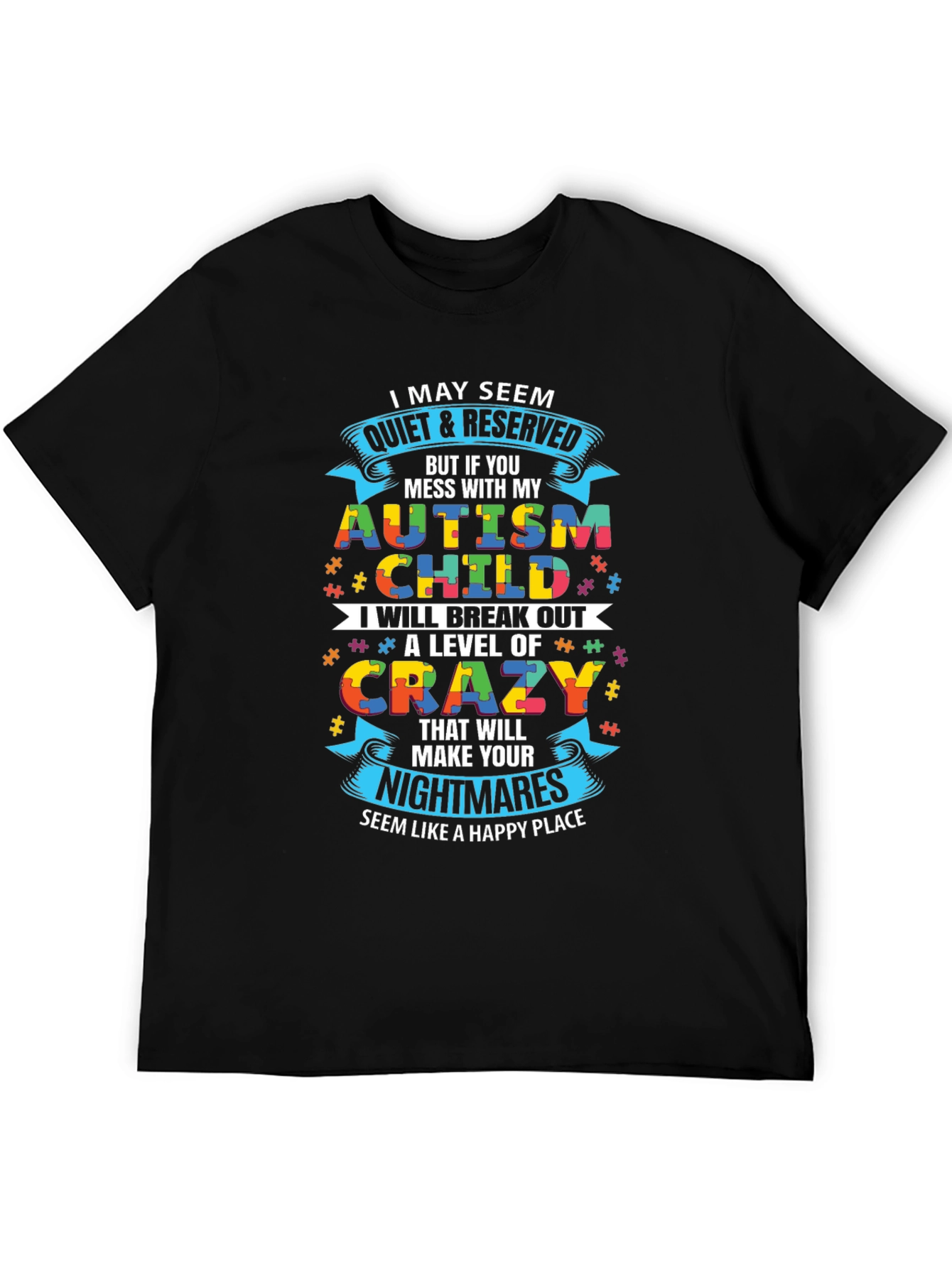 Autism Child Crazy Level Novelty T-Shirt