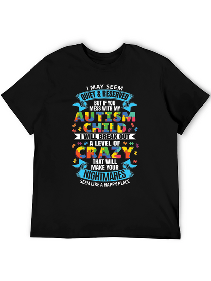 Autism Child Crazy Level Novelty T-Shirt