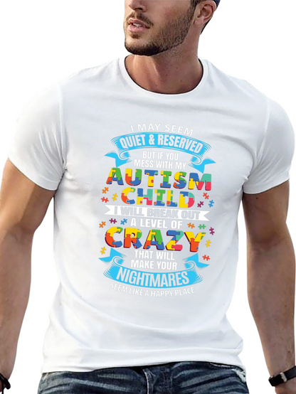 Autism Child Crazy Level Novelty T-Shirt