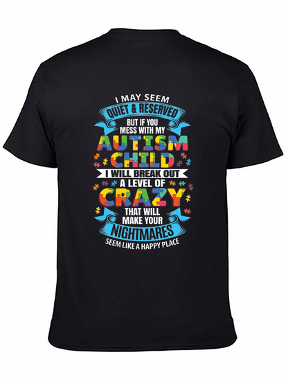 Autism Child Crazy Level Novelty T-Shirt