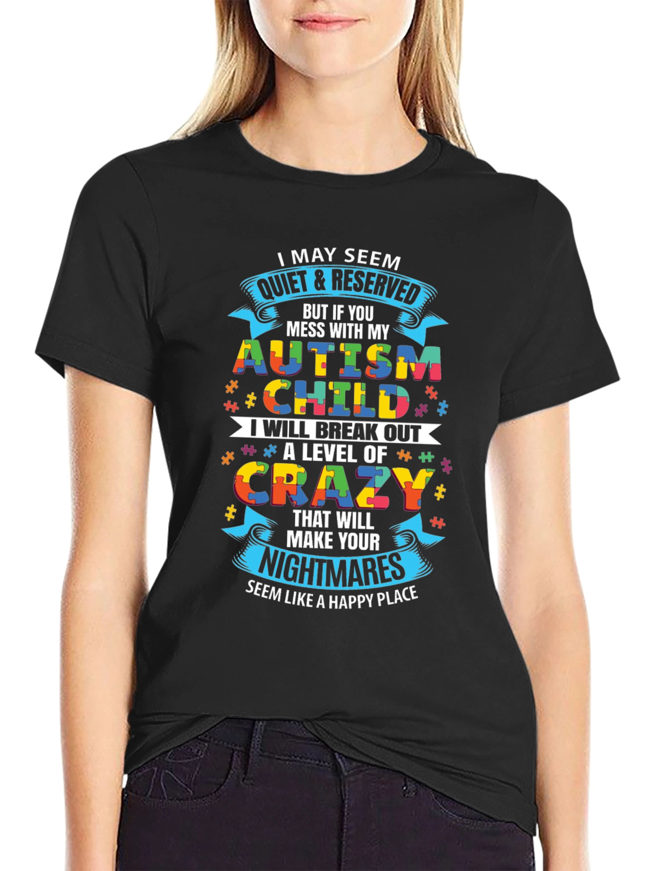 Autism Child Crazy Level Novelty T-Shirt