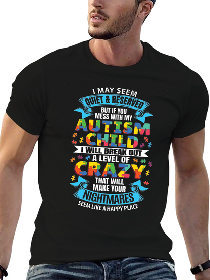 Autism Child Crazy Level Novelty T-Shirt