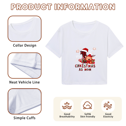 My First Christmas As Mom New Mommy Holiday Crop Top