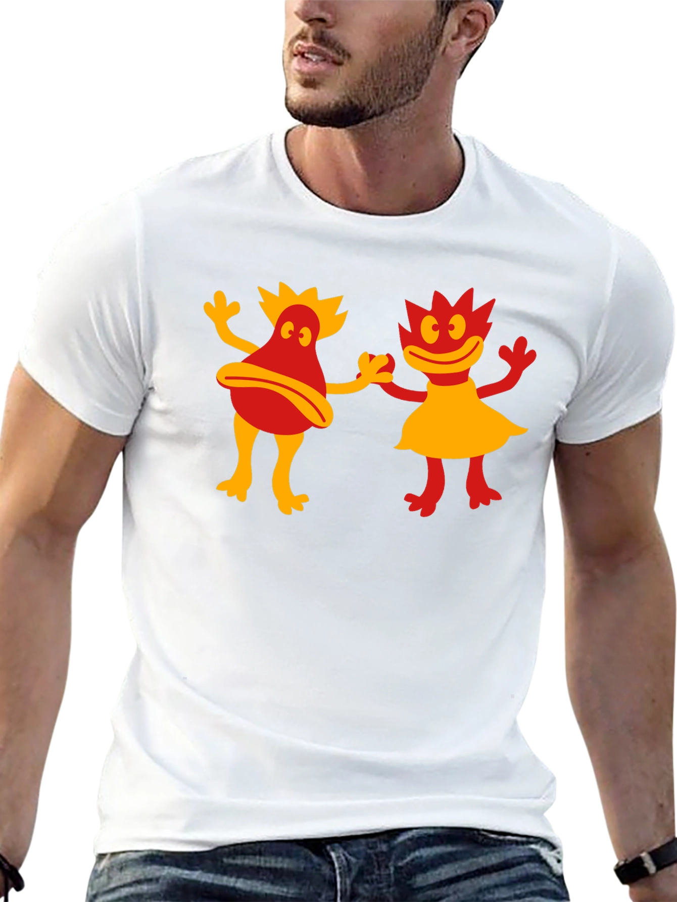 Retro Cartoon Creature Black T-Shirt