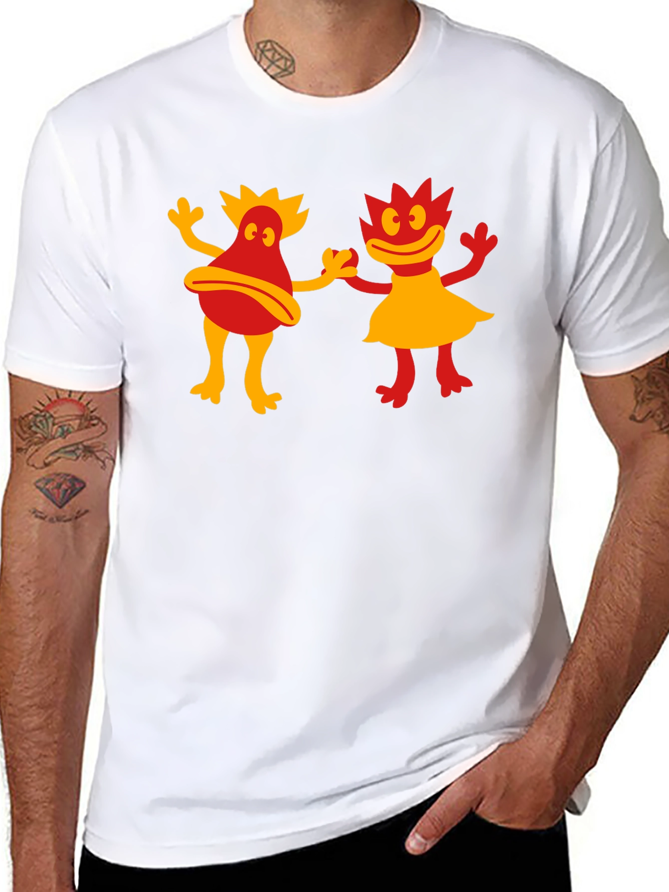 Retro Cartoon Creature Black T-Shirt