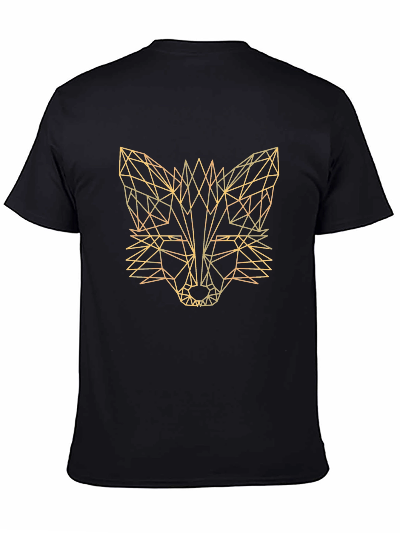 Geometric Fox Graphic Tee - Stylish Mens Black T-Shirt