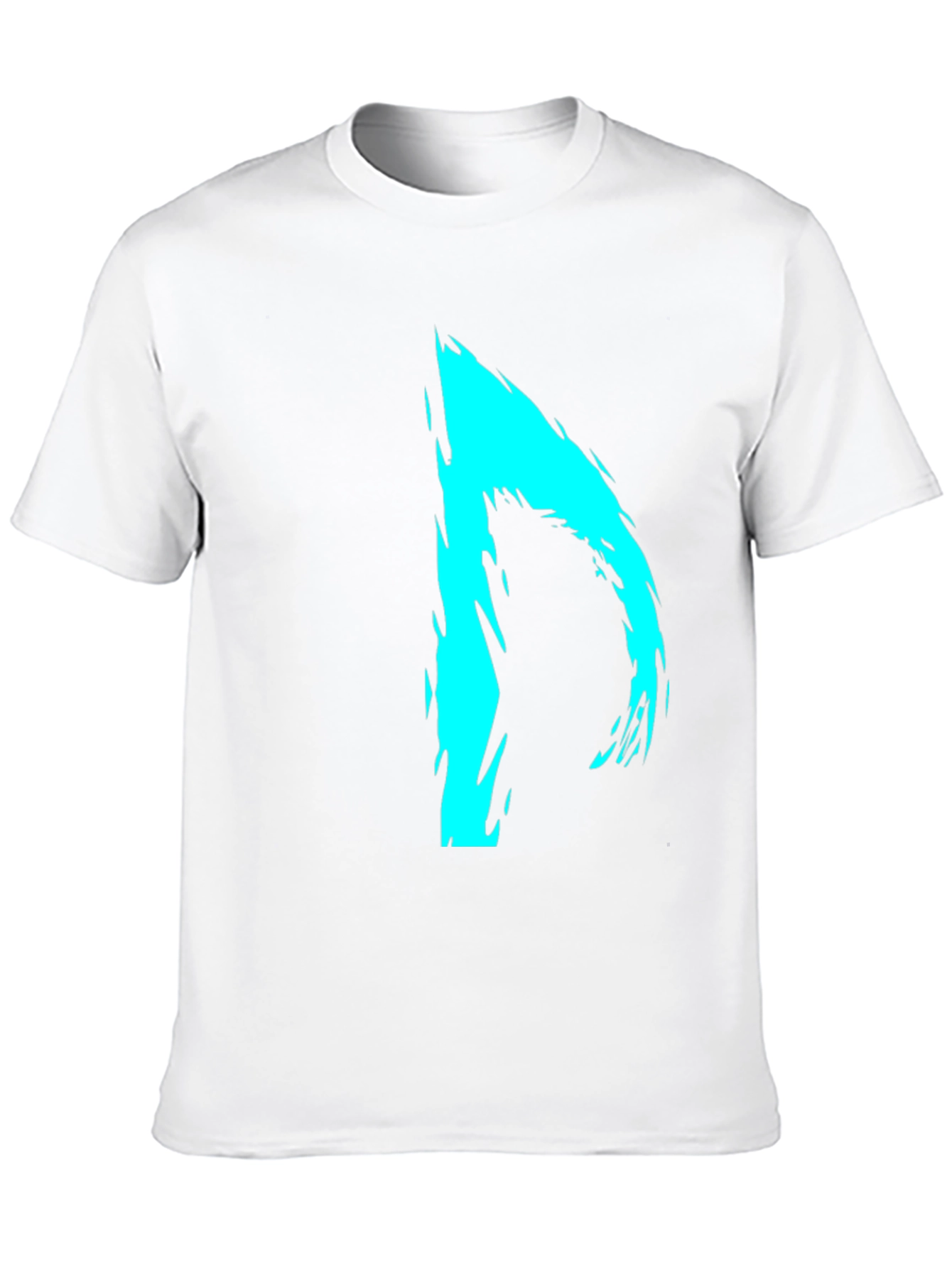 Abstract Cyan Graphic Black T-Shirt