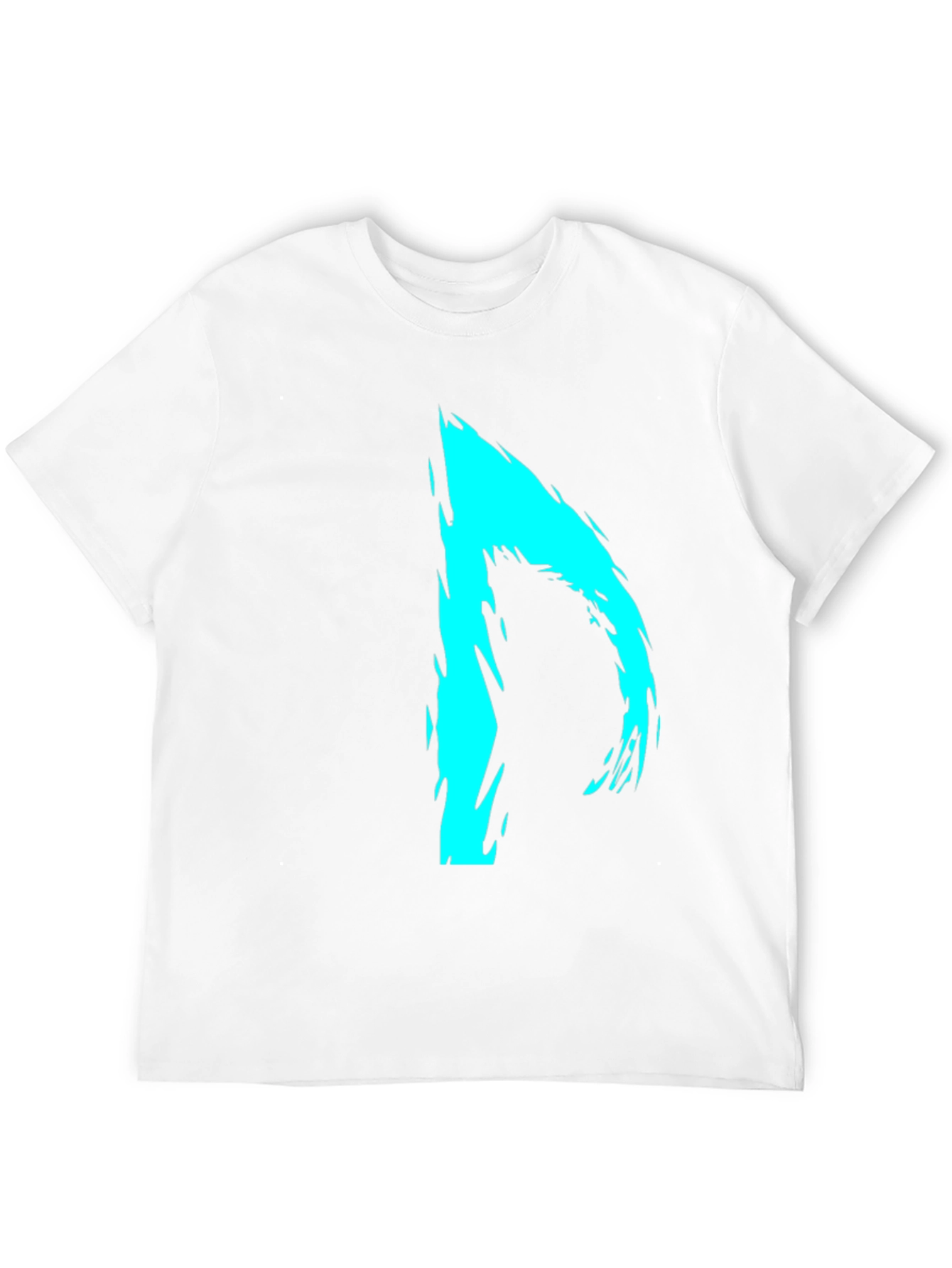 Abstract Cyan Graphic Black T-Shirt