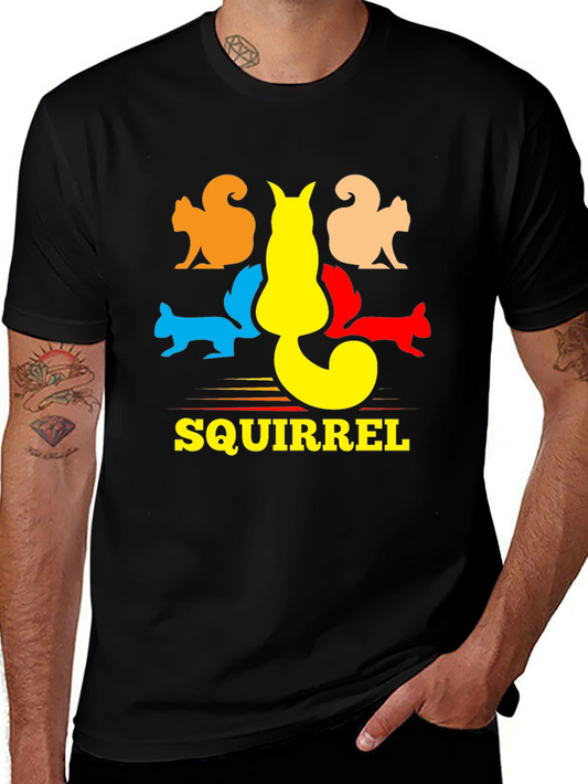 Squirrel Graphic T-Shirt - Black Cotton Tee