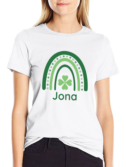 Lucky St. Patricks Day Rainbow Clover Personalized T-Shirt