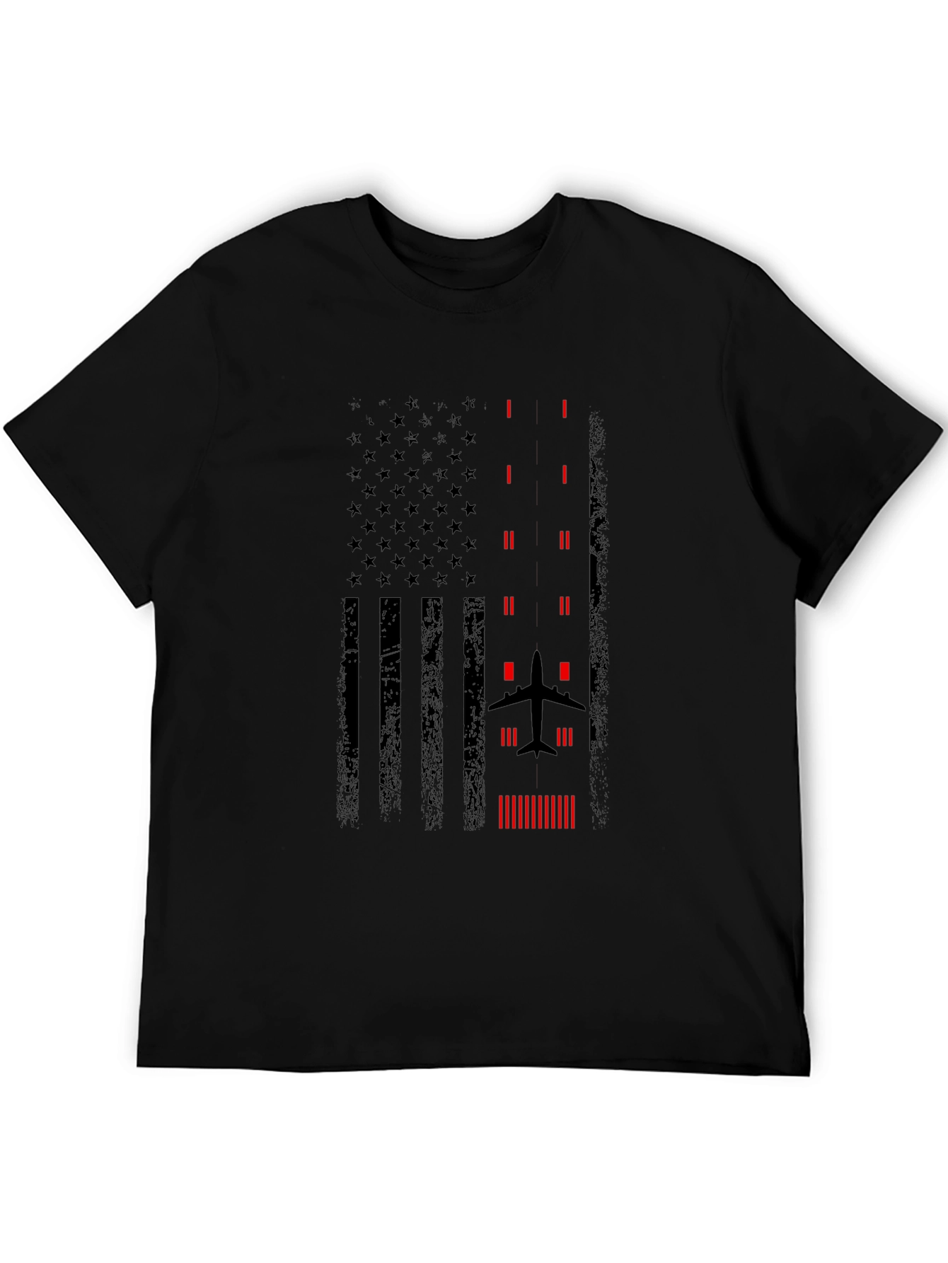 Pilot American Flag Graphic T-Shirt - Black