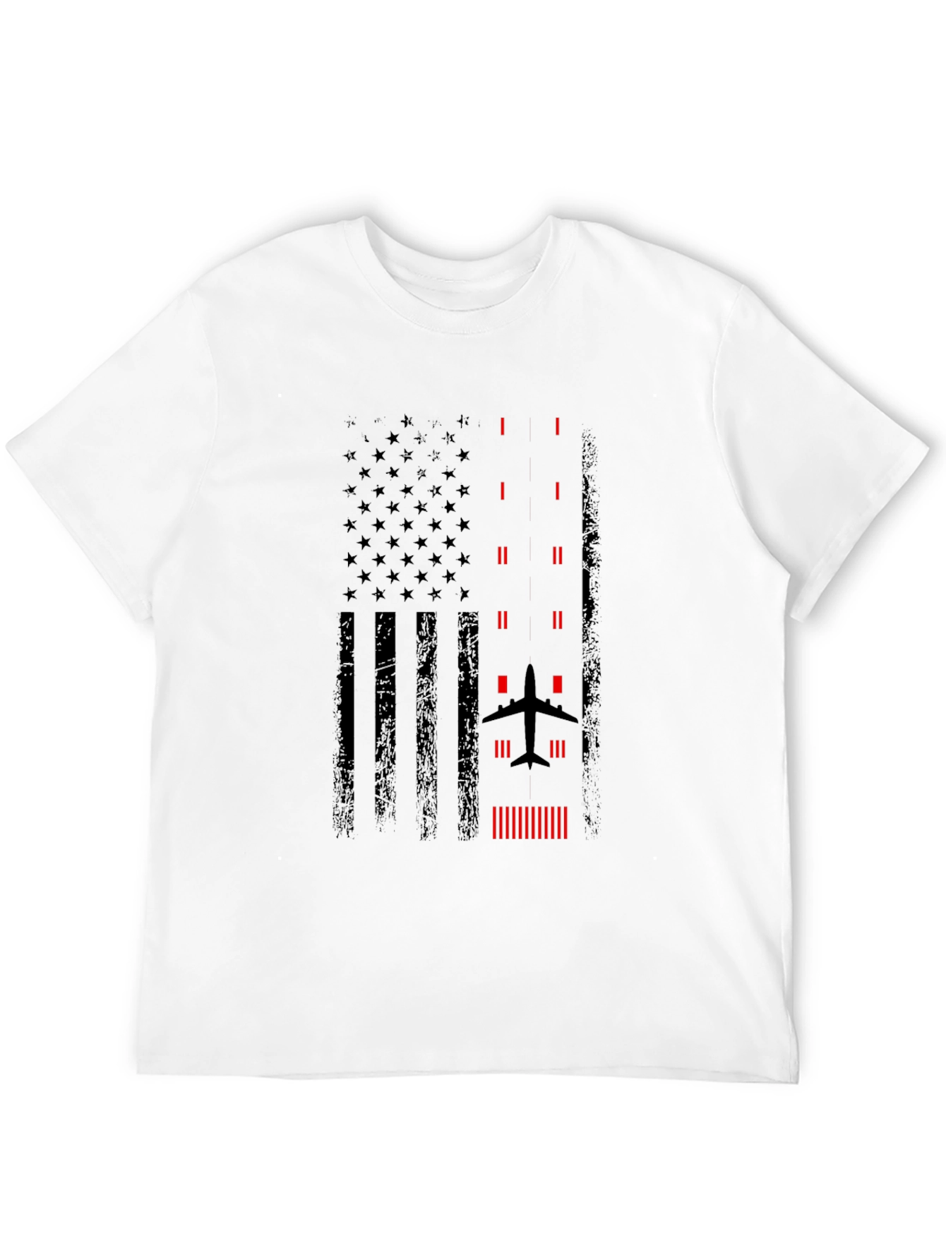 Pilot American Flag Graphic T-Shirt - Black