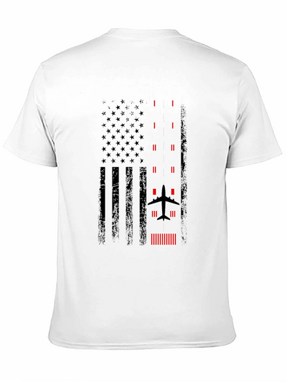 Pilot American Flag Graphic T-Shirt - Black