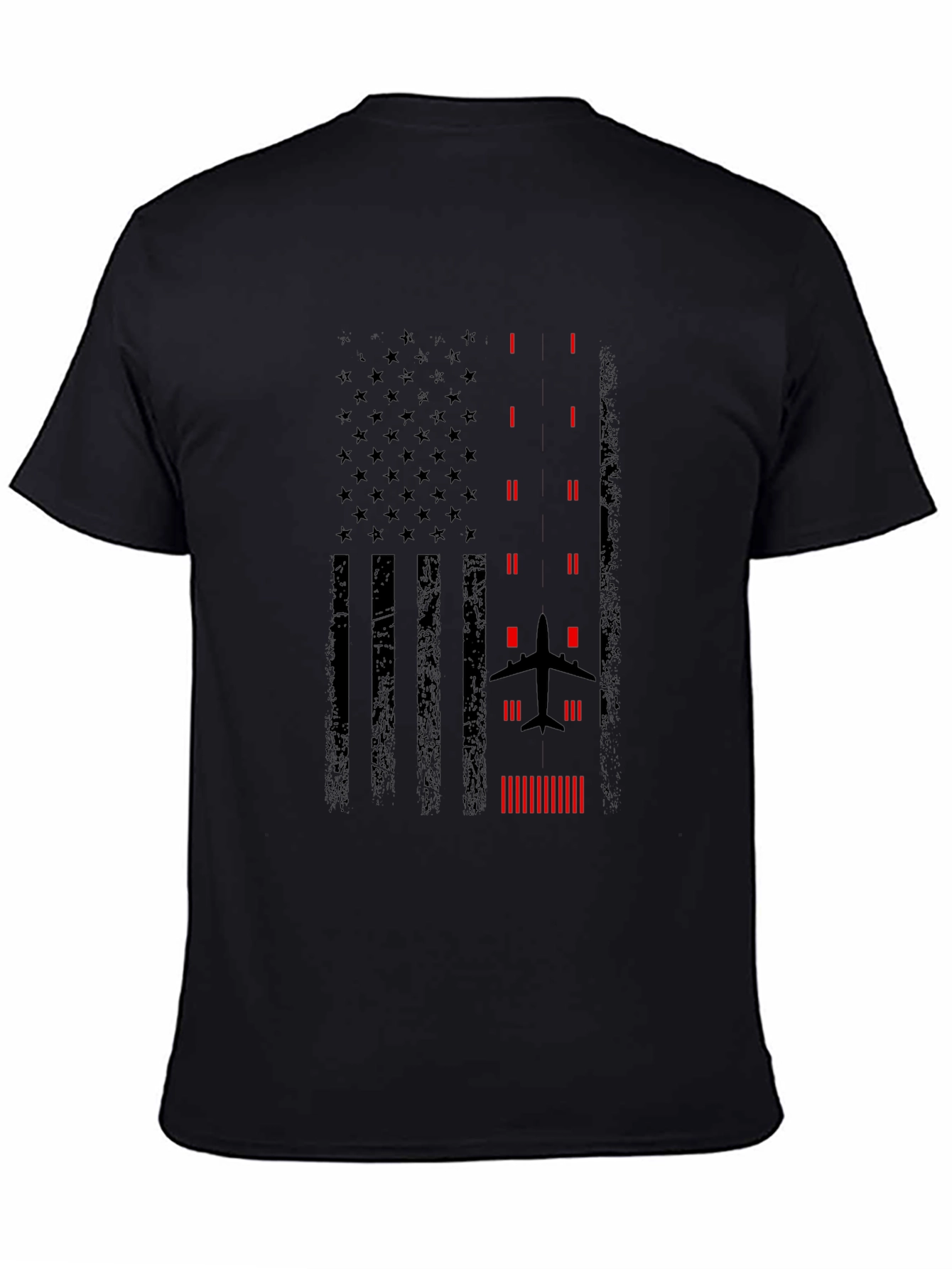 Pilot American Flag Graphic T-Shirt - Black
