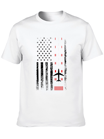 Pilot American Flag Graphic T-Shirt - Black
