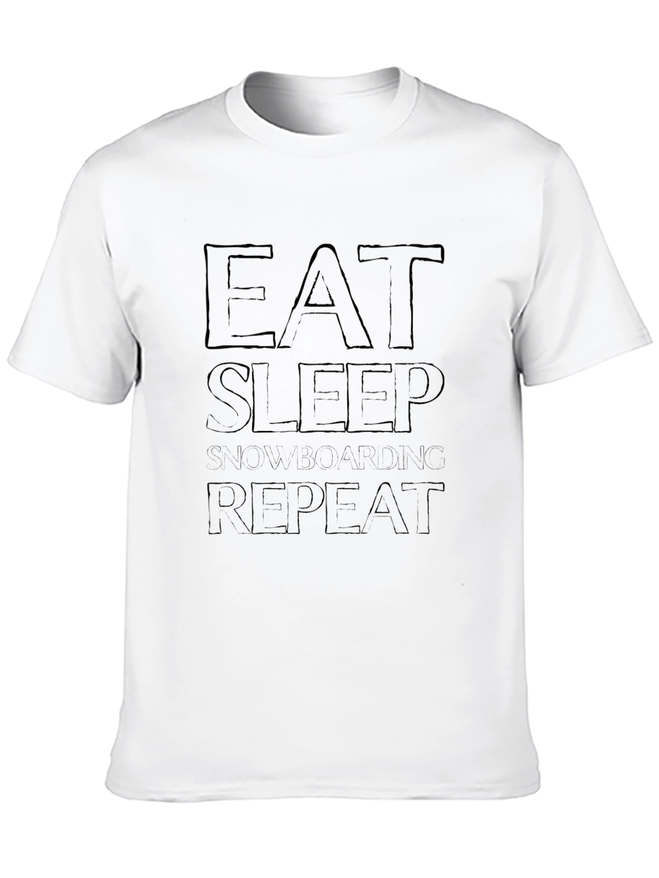 Eat Sleep Snowboarding Repeat Black Graphic Tee