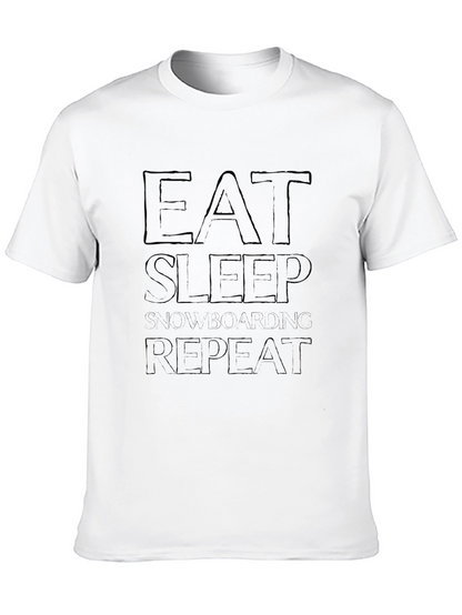 Eat Sleep Snowboarding Repeat Black Graphic Tee