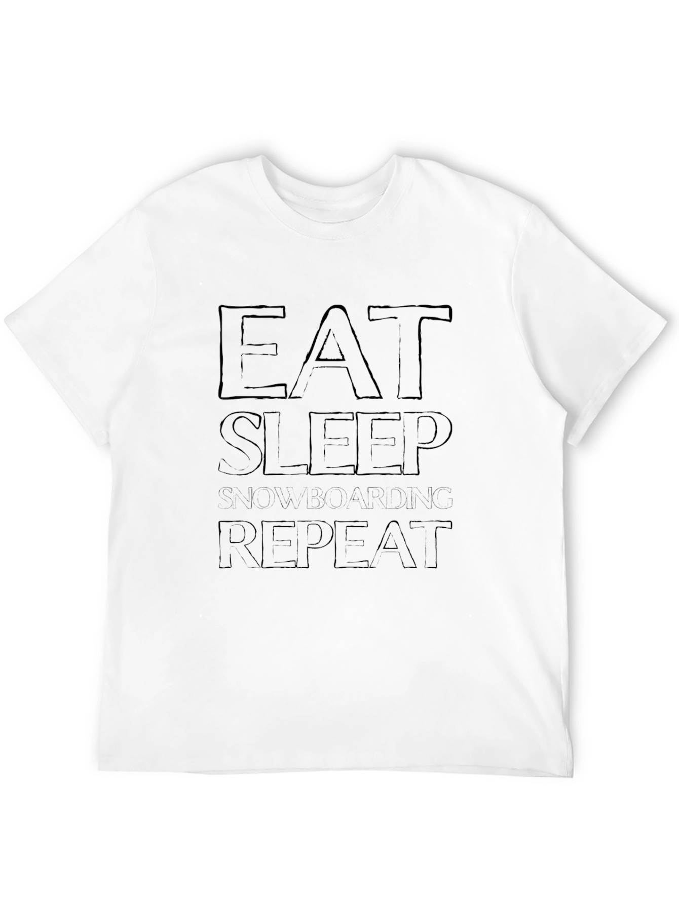 Eat Sleep Snowboarding Repeat Black Graphic Tee