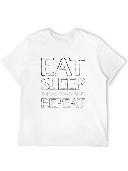 Eat Sleep Snowboarding Repeat Black Graphic Tee