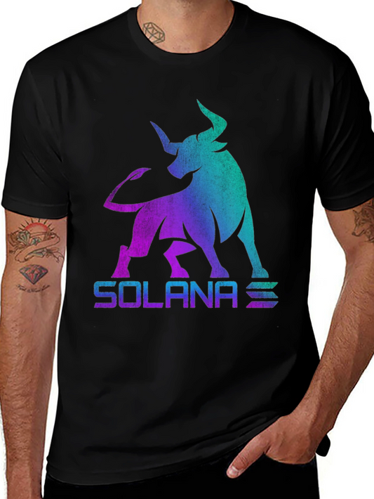 Solana Bull Crypto T-Shirt - Gradient Design
