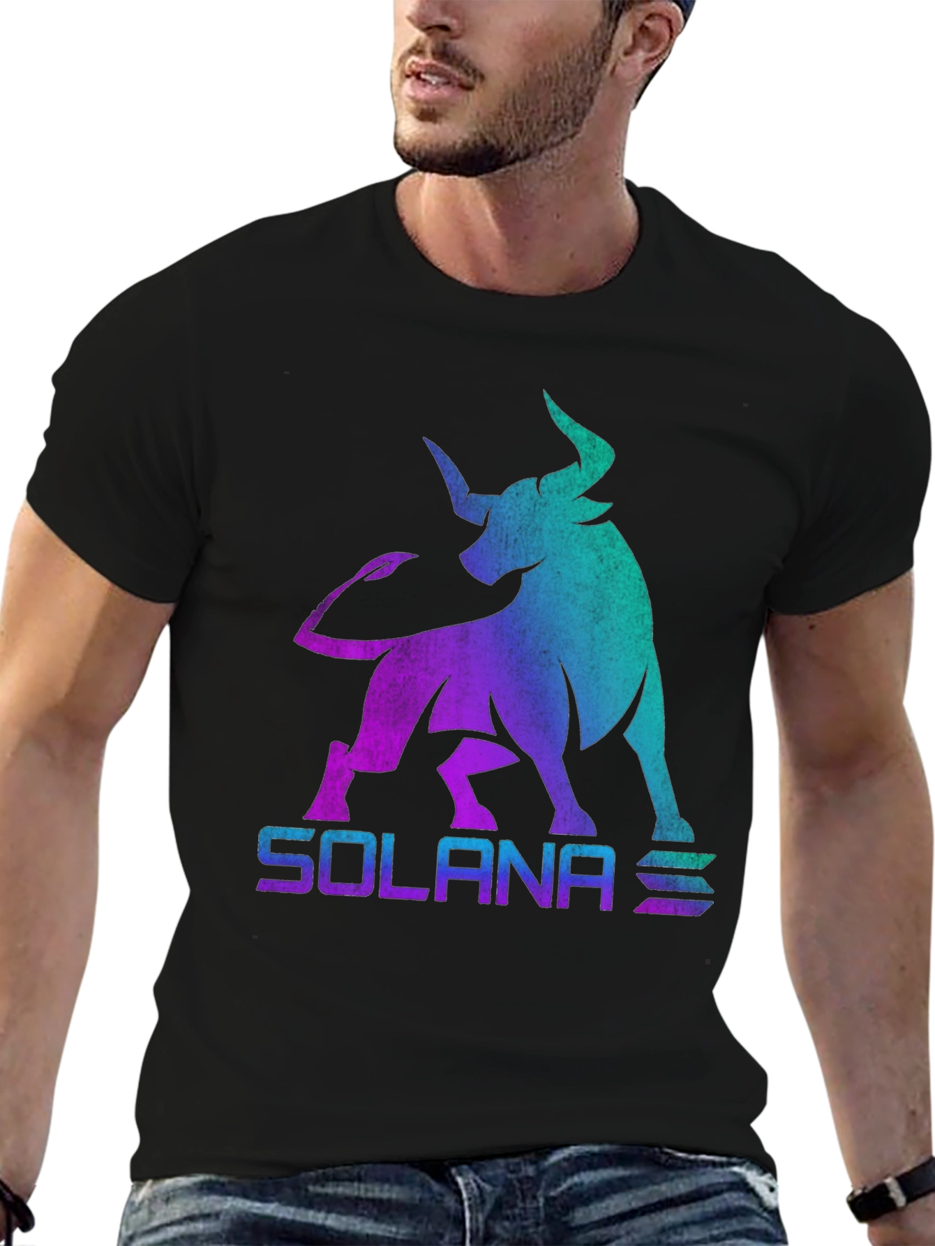 Solana Bull Crypto T-Shirt - Gradient Design