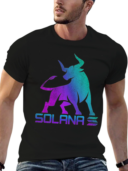 Solana Bull Crypto T-Shirt - Gradient Design