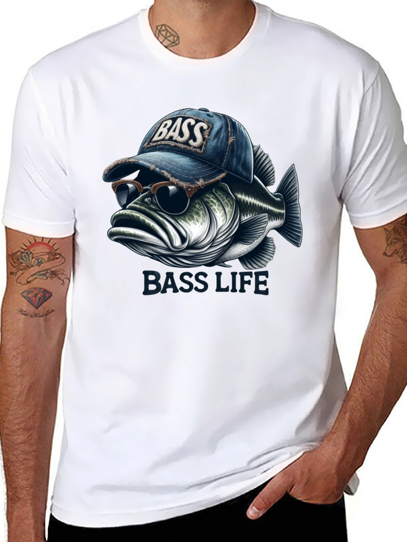 Bass Life Graphic Tee - Cool Fish Design