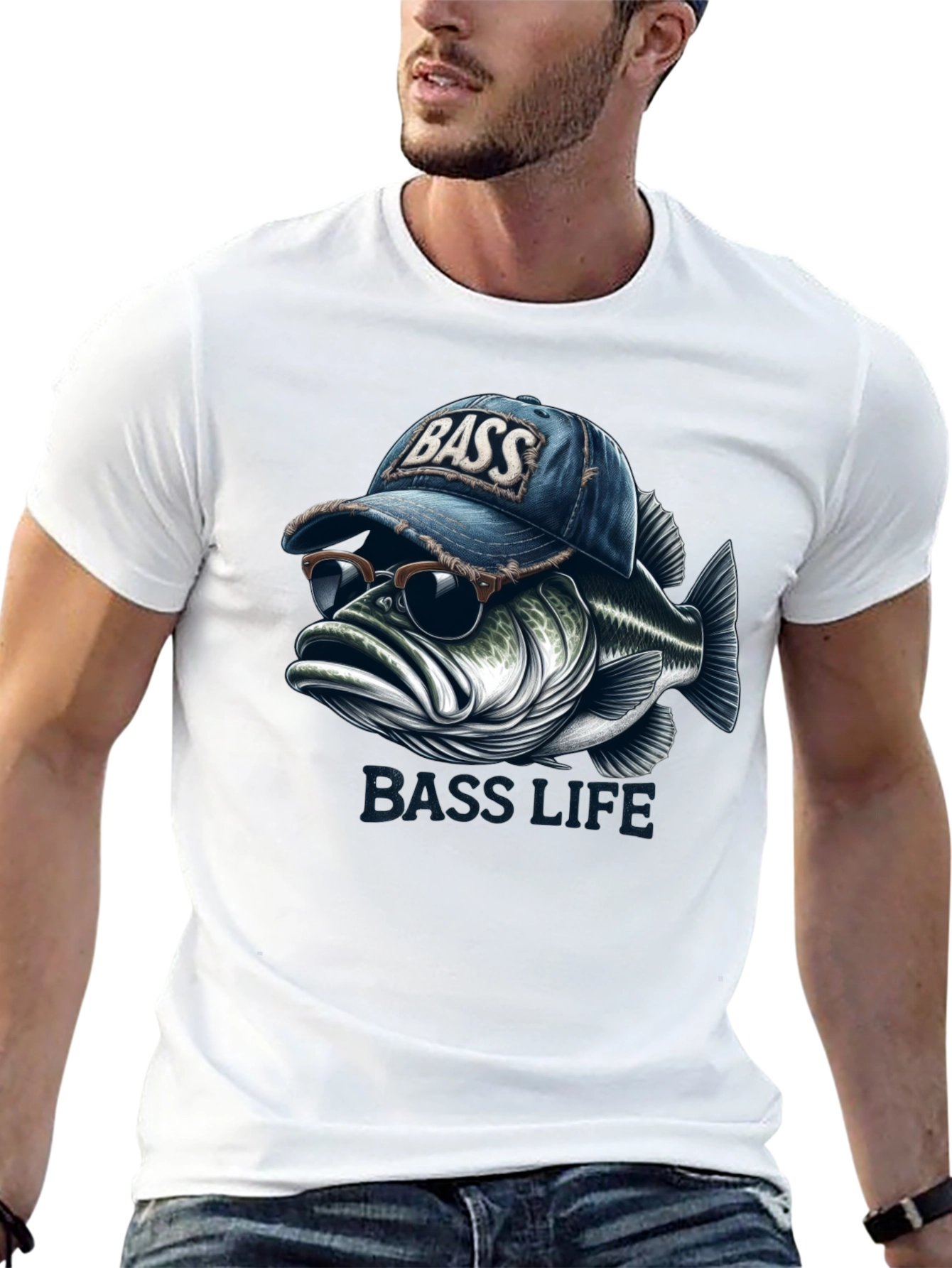 Bass Life Graphic Tee - Cool Fish Design