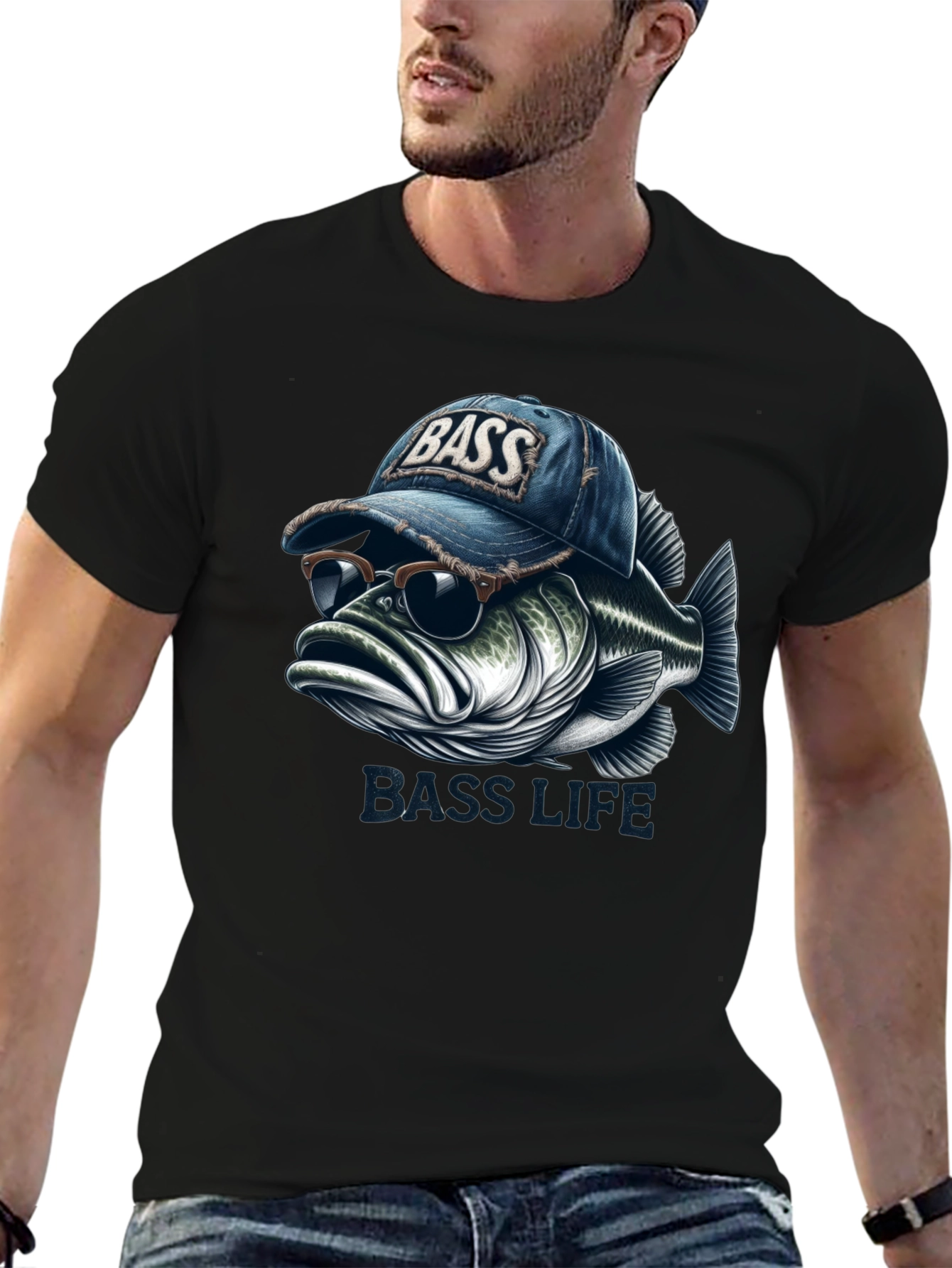 Bass Life Graphic Tee - Cool Fish Design