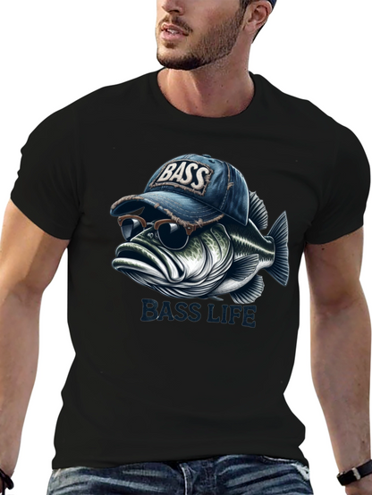 Bass Life Graphic Tee - Cool Fish Design