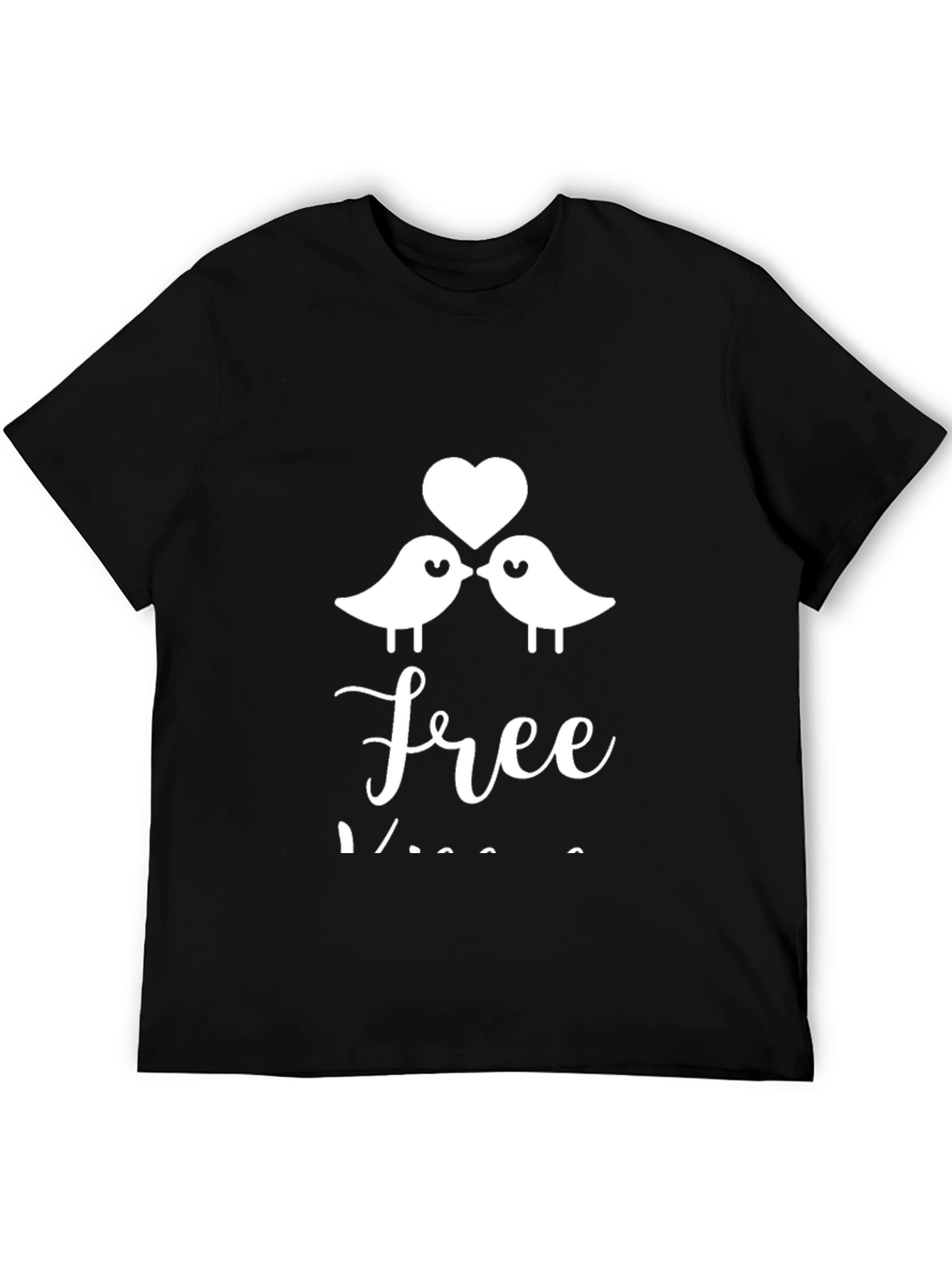 Love Birds Graphic Black T-Shirt