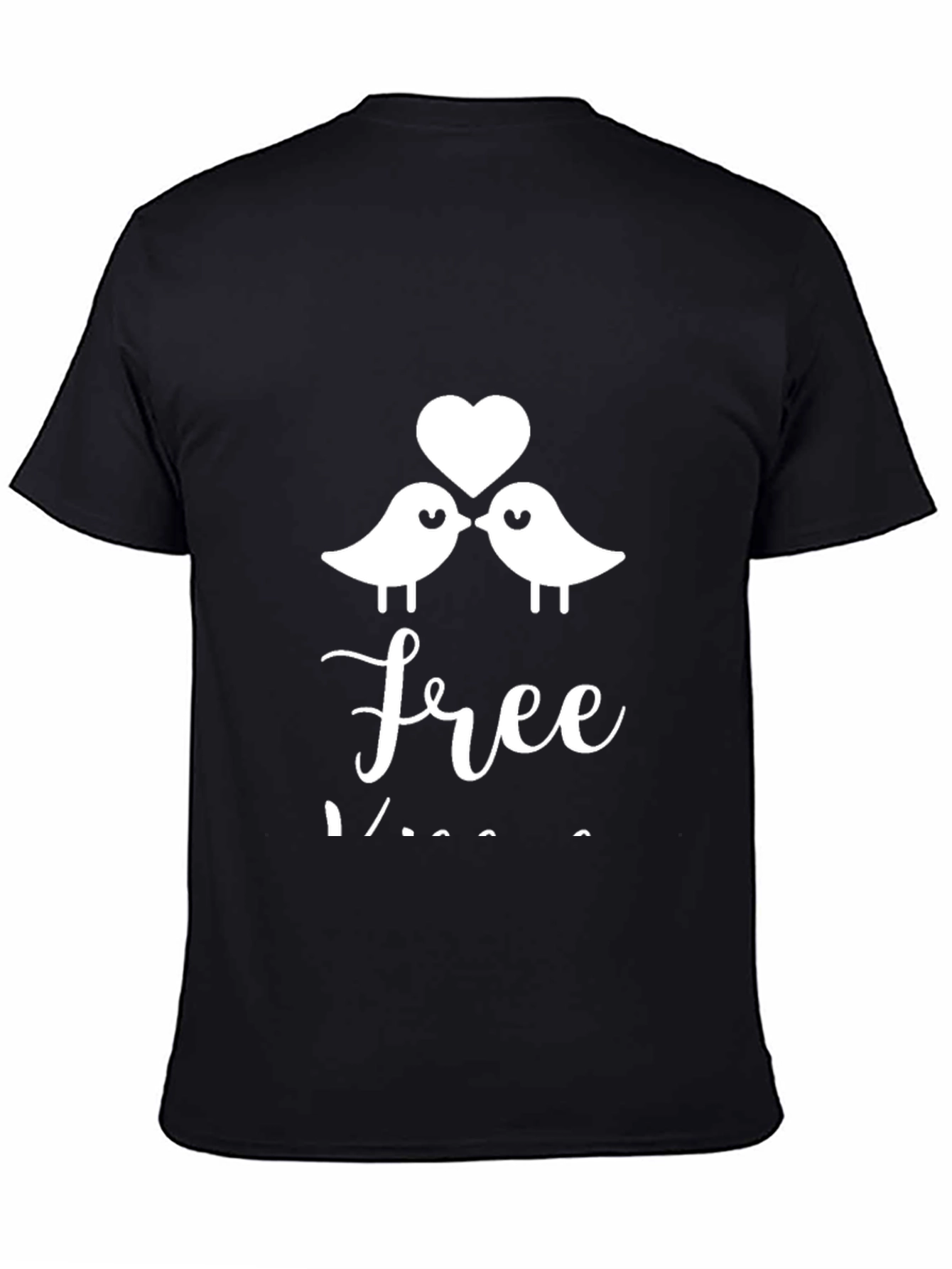 Love Birds Graphic Black T-Shirt