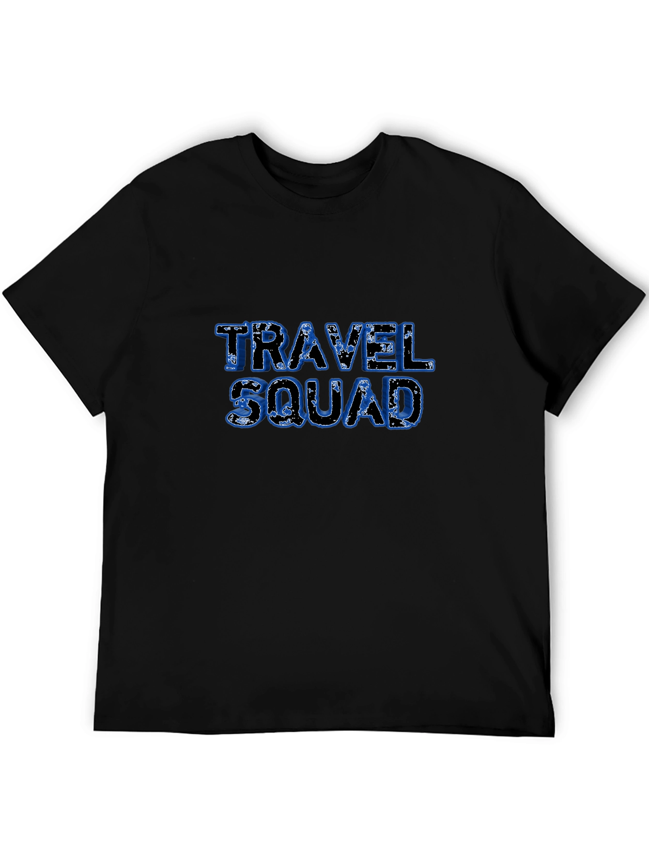 Travel Squad Graphic Tee - Black Cotton T-Shirt