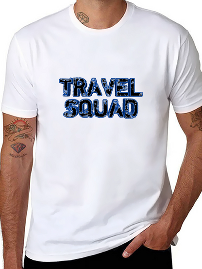 Travel Squad Graphic Tee - Black Cotton T-Shirt