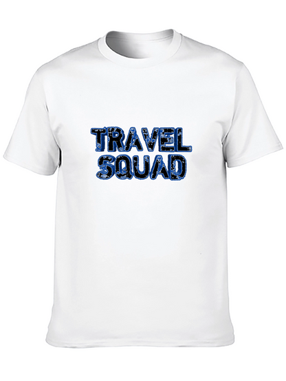 Travel Squad Graphic Tee - Black Cotton T-Shirt