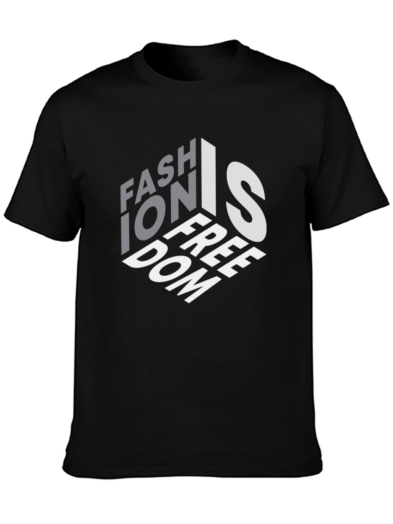 Fashion is Freedom Graphic Black T-Shirt