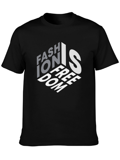 Fashion is Freedom Graphic Black T-Shirt