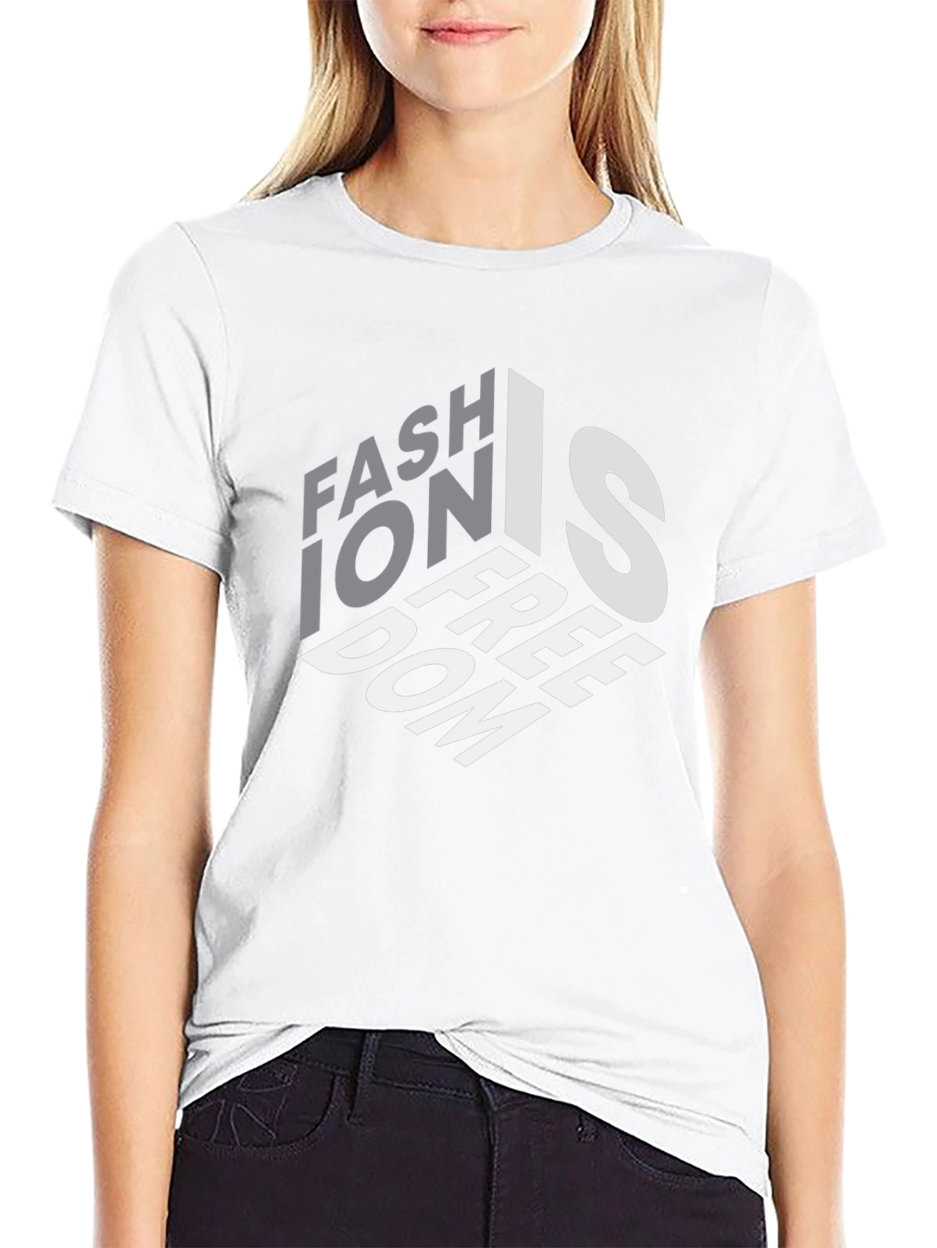 Fashion is Freedom Graphic Black T-Shirt