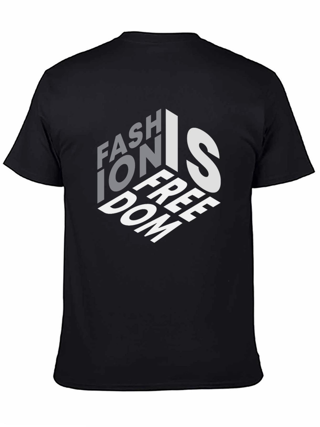 Fashion is Freedom Graphic Black T-Shirt