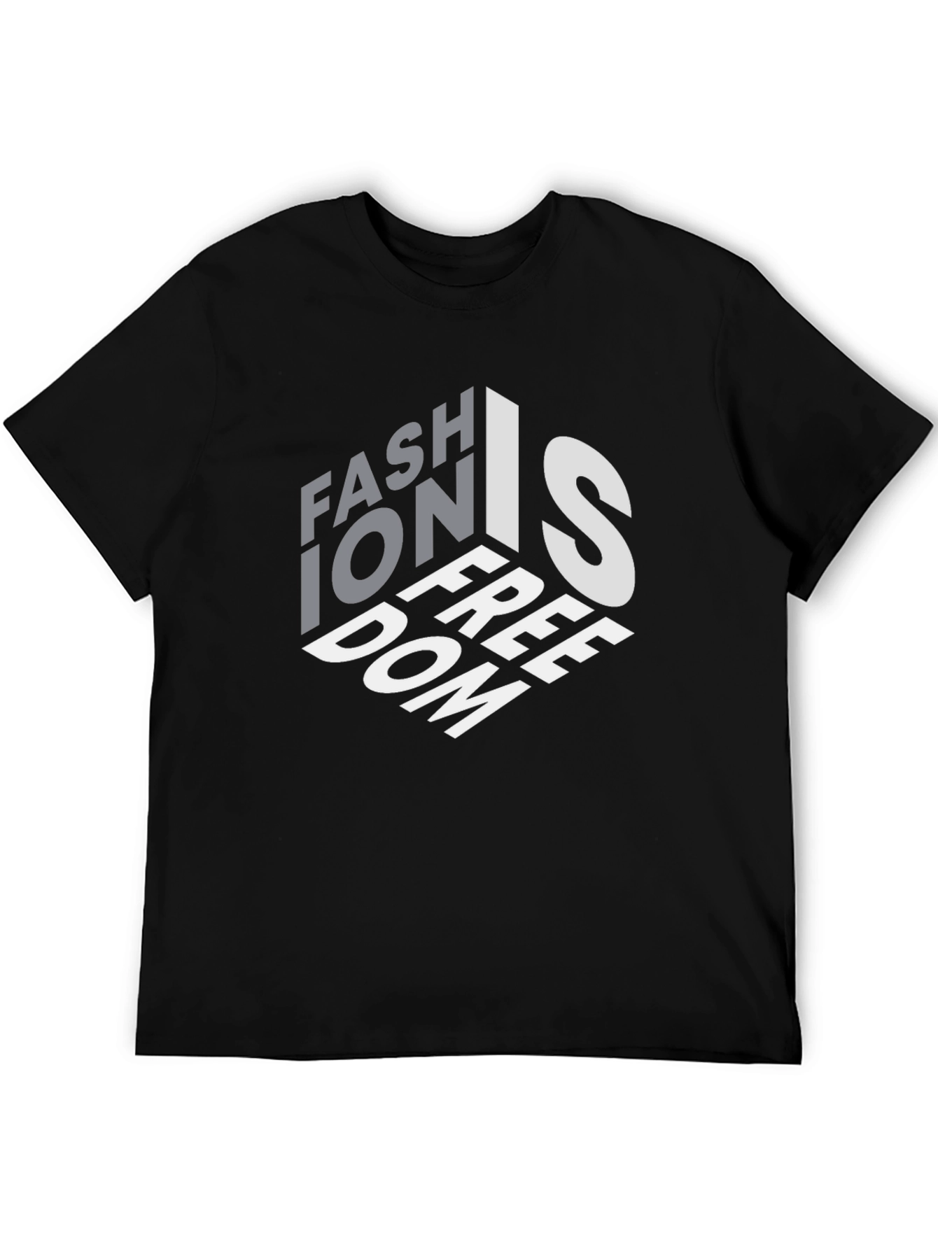 Fashion is Freedom Graphic Black T-Shirt