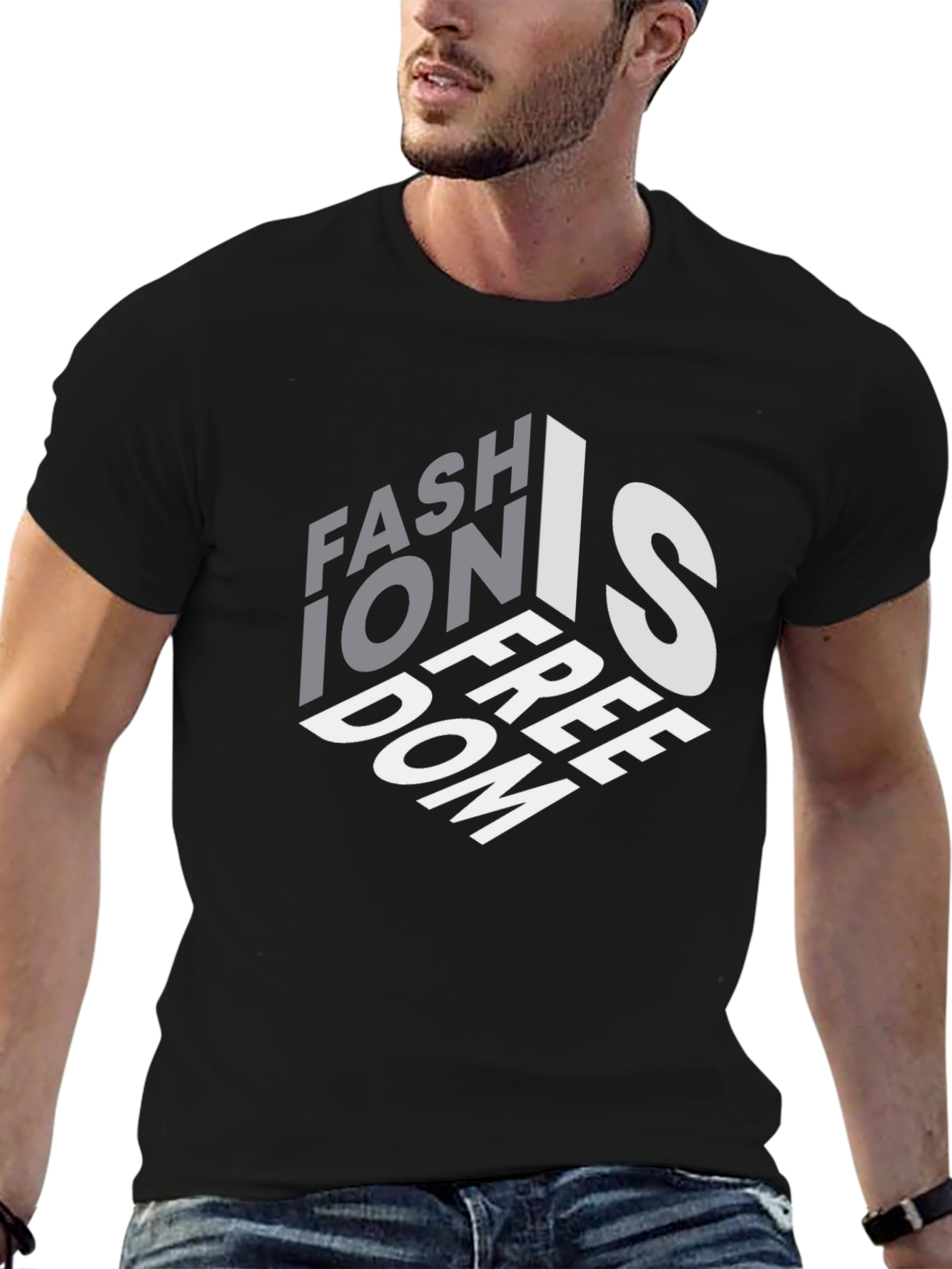 Fashion is Freedom Graphic Black T-Shirt