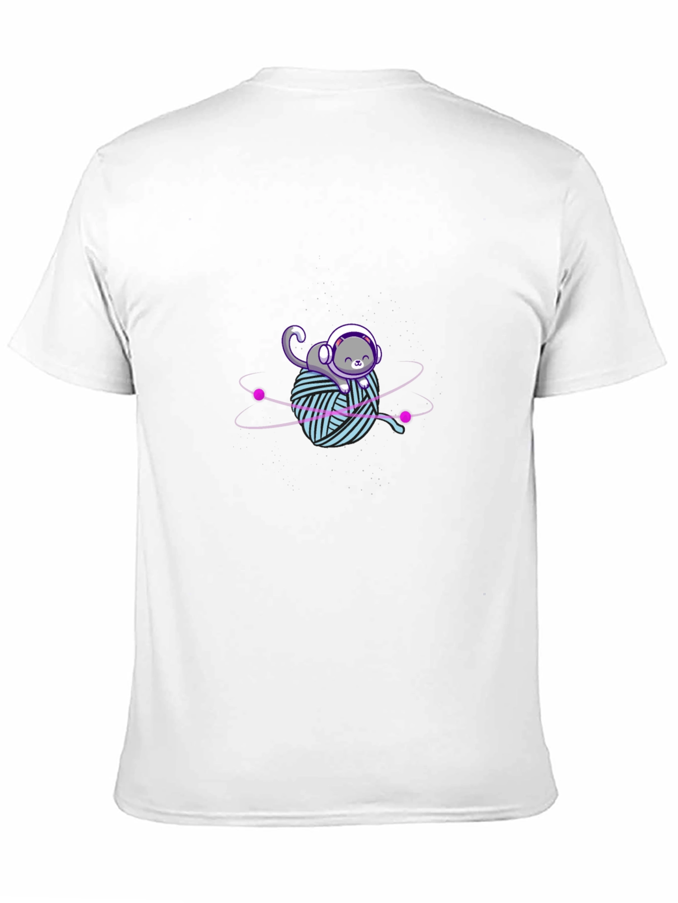 Astronaut Cat Yarn Ball Graphic Tee - Black